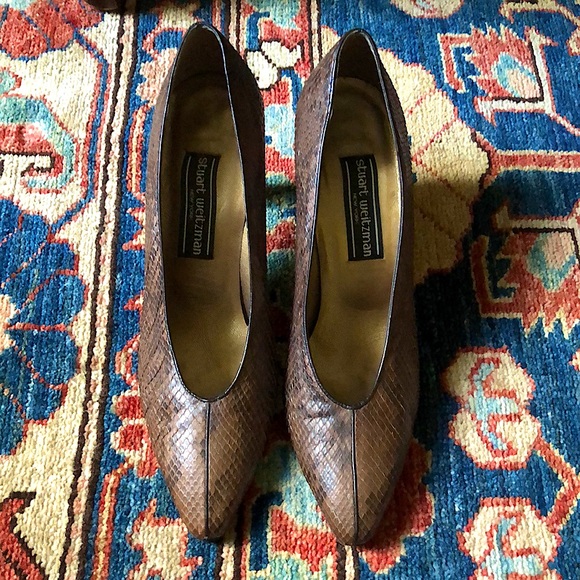 Stuart Weitzman Shoes - Stewart Weitzman Vintage Python Heels Y2K